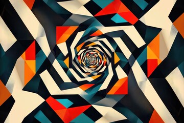 Wall Mural - Abstract Geometric Spiral Design Featuring Vibrant Colors