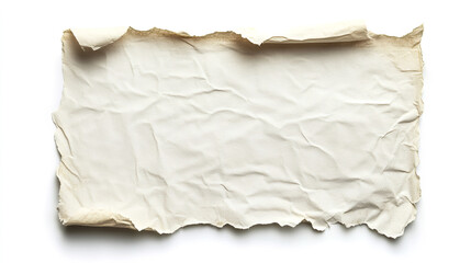 Poster - Vintage and antique effect: wrinkled and torn old paper with burned edges, isolated on white background