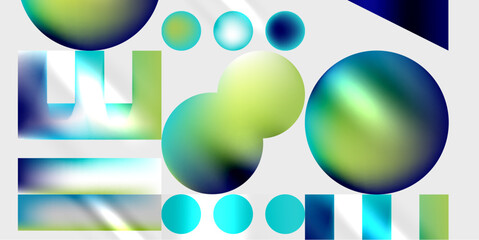 Fototapete - Circles and triangles modern art. Vector Illustration For Wallpaper, Banner, Background, Card, Book Illustration, landing page