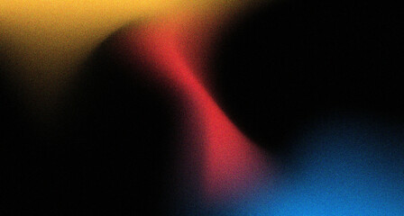 Wall Mural - Abstract yellow red blue grainy color gradient noise texture banner, grainy gradient background