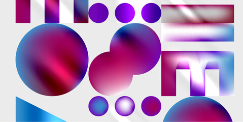 Poster - Circles and triangles modern art. Vector Illustration For Wallpaper, Banner, Background, Card, Book Illustration, landing page