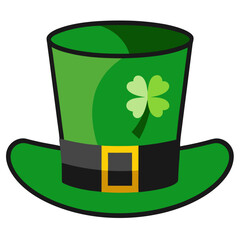 st patrick day hat vector art isolated on white background.