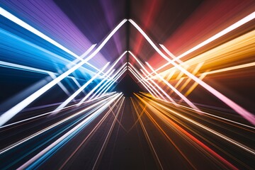 Wall Mural - vibrant and dynamic abstract light trails