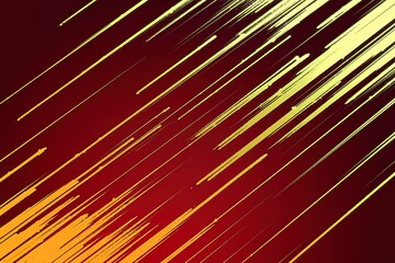 Wall Mural - A dynamic background with diagonal streaks of golden-yellow lines against a deep red backdrop