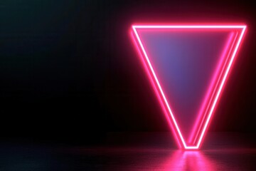 Poster - A glowing pink triangle in a dark setting, creating a modern and futuristic aesthetic.