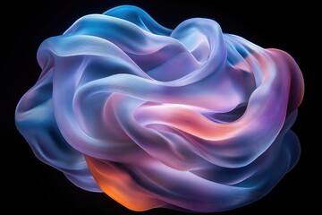 Wall Mural - Abstract swirling form, ethereal and colorful, evokes feelings of fluidity and serenity.