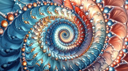 Poster - Colorful fractal spiral design showcasing intricate patterns