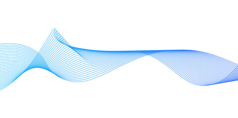 Poster - blue wave lines on white background. abstract blue wave lines pattern for banner,digital frequency t