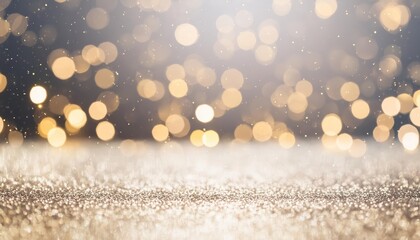Poster - Enchanting Gold Sparkle Particles Abstract Background A Captivating Christmas Scene with Golden Light Shining and Bokeh Effects for Festive Celebrations and Holiday Inspirations