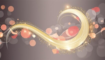 Poster - Golden Sparkle Trail Dust in Swirl Wave Style A Captivating Visual Journey Through Shimmering Particles and Dynamic Movement, Perfect for Backgrounds, Textures, and Artistic Projects.