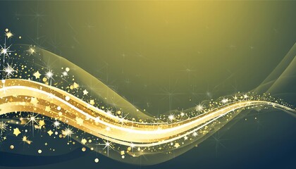 Poster - golden sparkle trail dust in swirl wave style a captivating visual of glimmering dust particles in m