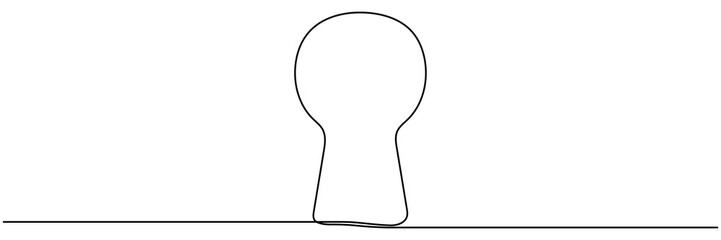 Poster - Keyhole symbol continuous line drawing. Vector hand drawn illustration isolated on white.