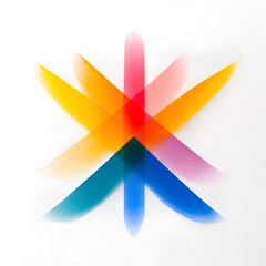 Aufkleber - An abstract arrangement of colorful brush strokes creates a vibrant and dynamic visual effect.