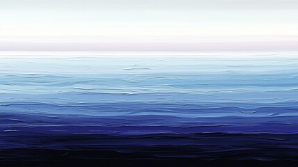 Canvas Print - Abstract ocean painting, blue water gradient, calm sea.