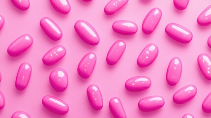 Aufkleber - Background of glossy pink pills for graphic design in brochures presentations and publications vibrant color usage