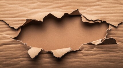 Aufkleber - Torn brown packaging paper revealing a blank space suitable for web hosting or advertising concepts.