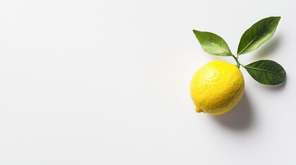 Poster - Fresh bergamot fruit with vibrant green leaves on a clean white background showcasing its unique texture and color ideal for culinary use.