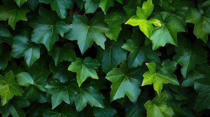 Poster - Lush green ivy leaves creating a vibrant natural pattern for backgrounds and design elements