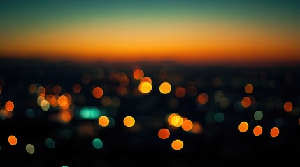 Aufkleber - Urban nightscape with abstract blurred bokeh lights representing automation and technology trends in modern city settings
