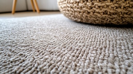 Poster - Elegant close-up of woven textile carpet texture showcasing a natural pattern on smooth surface ideal for interior design and decoration concepts