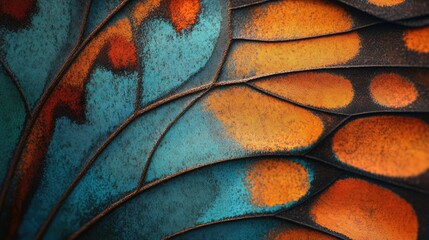 Aufkleber - Colorful Butterfly Wing Patterns in Macro Photography Showcasing Textures and Details of Nature's Artistry