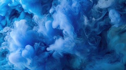 Poster - dynamic blue smoke swirling in a dark background creating an abstract artistic composition for desig