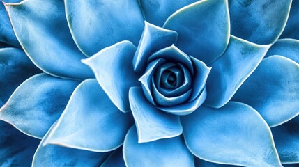 Poster - Blue Plant Close Up Abstract Texture from Low Angle Perspective in Soft Natural Light