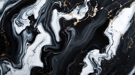 Aufkleber - Elegant black marble texture with natural white and gold variations for sophisticated background design and abstract art applications.