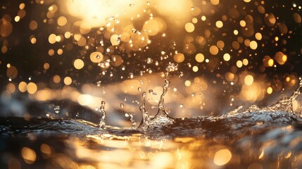 Poster - Abstract colorful bokeh lights and water droplets creating a festive background suitable for holiday themes and Christmas celebrations