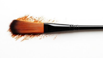 Aufkleber - Artistic brush with vibrant color paint stroke on white background perfect for creative projects and artistic themes.