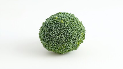 Aufkleber - Fresh organic broccoli on a clean white background showcasing its vibrant green texture and healthy appeal for food and nutrition concepts