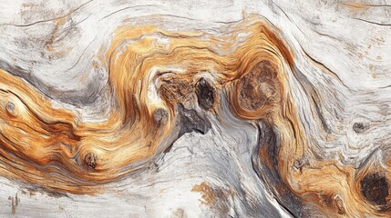 Poster - Natural wooden texture with intricate grain patterns in warm tones ideal for background or design projects emphasizing organic elegance