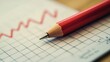 © VirtualVista - Conversion rate analysis with red pencil on a financial graph background showcasing business growth and marketing strategies.