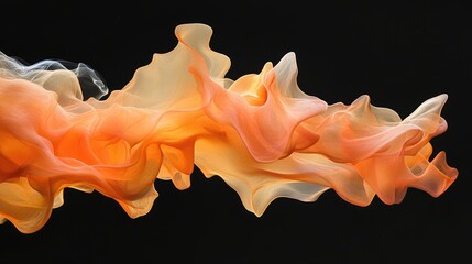 Aufkleber - Vibrant swirling flames in orange and yellow hues against a deep black backdrop creating a dramatic visual effect.