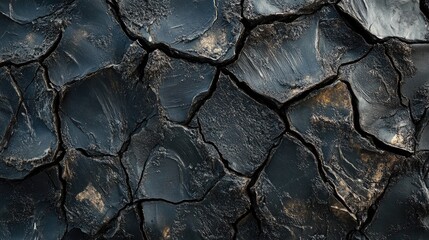 Poster - abstract close up of dry cracked mud showing intricate patterns and textures for background or artistic design use