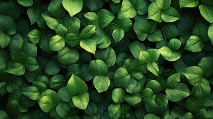 Poster - Lush green foliage texture creating a serene and natural background ideal for botanical themes and eco-friendly designs.