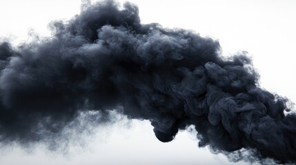 Poster - Abstract black smoke swirling against a white background creating dramatic contrast and visual intrigue in a minimalist composition.