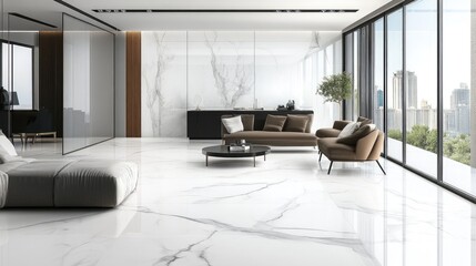 Poster - elegant marble interior design featuring ceramic floor and wall tiles in a modern living space with 