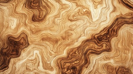 Poster - Abstract wood texture with wavy patterns in warm tones suitable for backgrounds or design elements in natural and rustic themes.