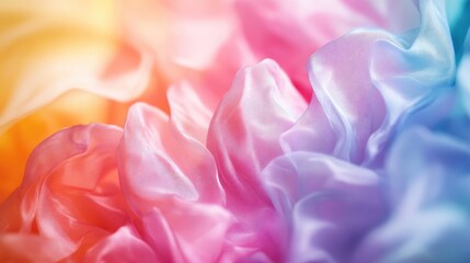 Poster - Vibrant silk fabric in soft pastel hues creating an elegant and dreamy background for various design projects