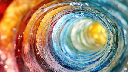 Poster - Vibrant abstract close-up of swirling water tubes showcasing an array of colors and dynamic textures in motion