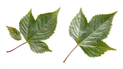 Aufkleber - Autumn leaves of Acer negundo showcasing intricate details against a clean white background for nature-themed compositions