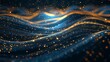 © Arifat - Abstract Golden and Blue Particle Waves
