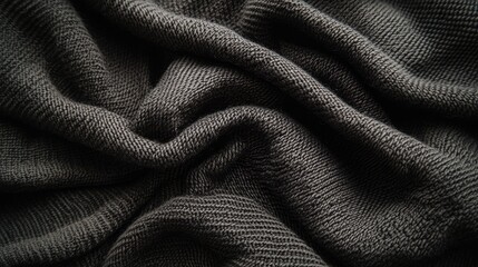 Aufkleber - Textured black fabric close-up ideal for backgrounds and design projects showcasing depth and richness in fabric materials.