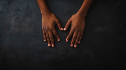 Wall Mural - Hands Forming a Symbol of Experience on a Dark Blackboard Background