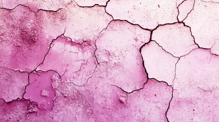 Aufkleber - Cracked pink concrete wall texture for renovation design showcasing distressed paint and weathered surfaces for artistic backgrounds