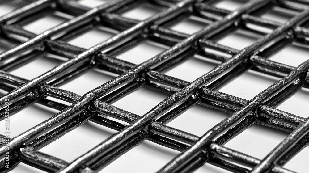 Detailed close up view of industrial steel wire mesh highlighting its ...
