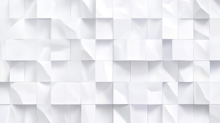 Poster - Abstract 3d white cube boxes with random shifting patterns, geometric block design for background, wallpaper, or banner with copy space