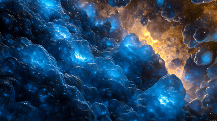 Abstract blue galaxy design. Etherea. Illustration