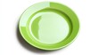 © Giovanni - Light green ceramic plate with glossy finish empty on white background top view isolated granite texture elegant dining accessory